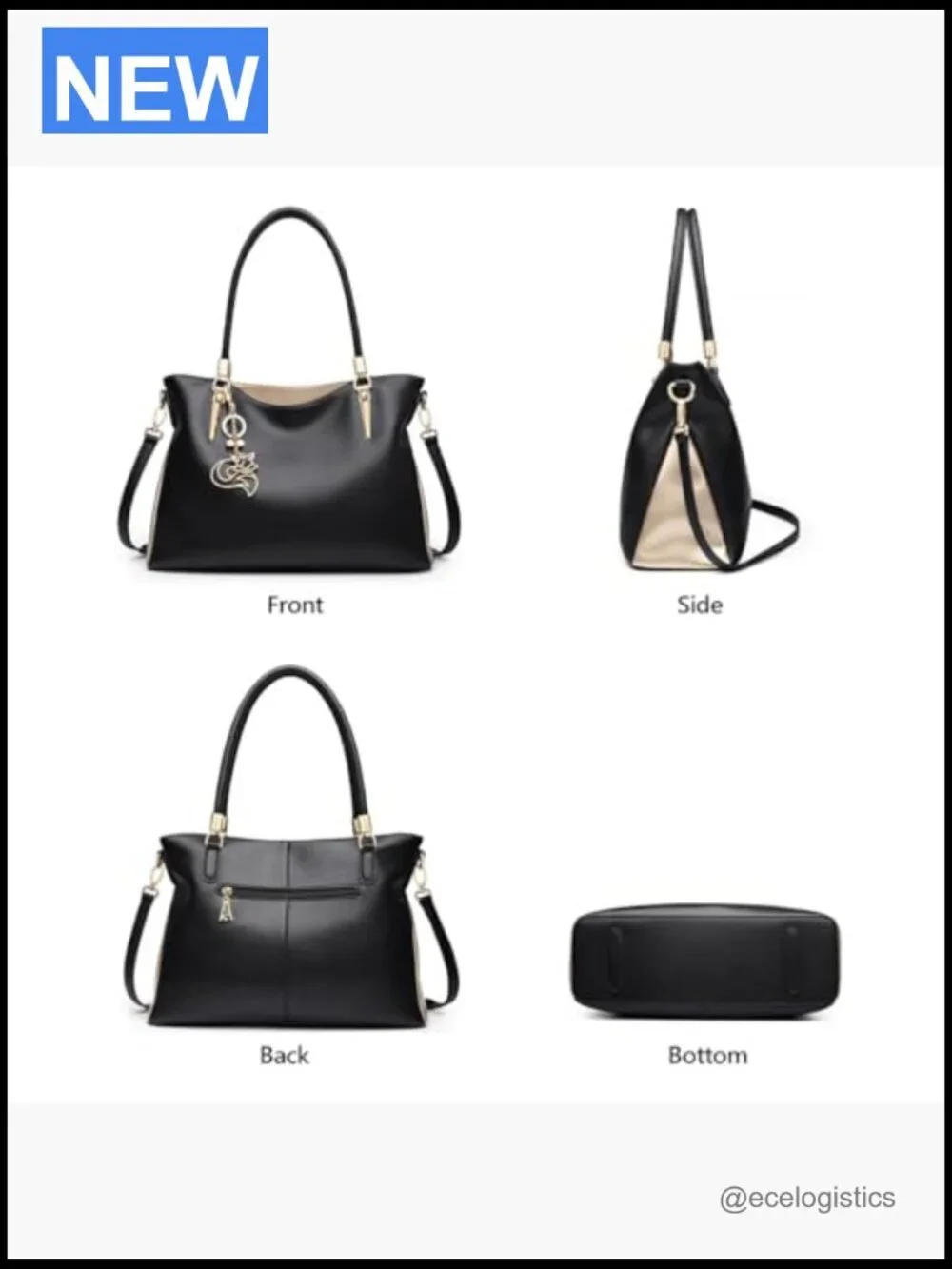Genuine Leather Medium Tote Bag with Top Handles Shoulder Satchel Purse